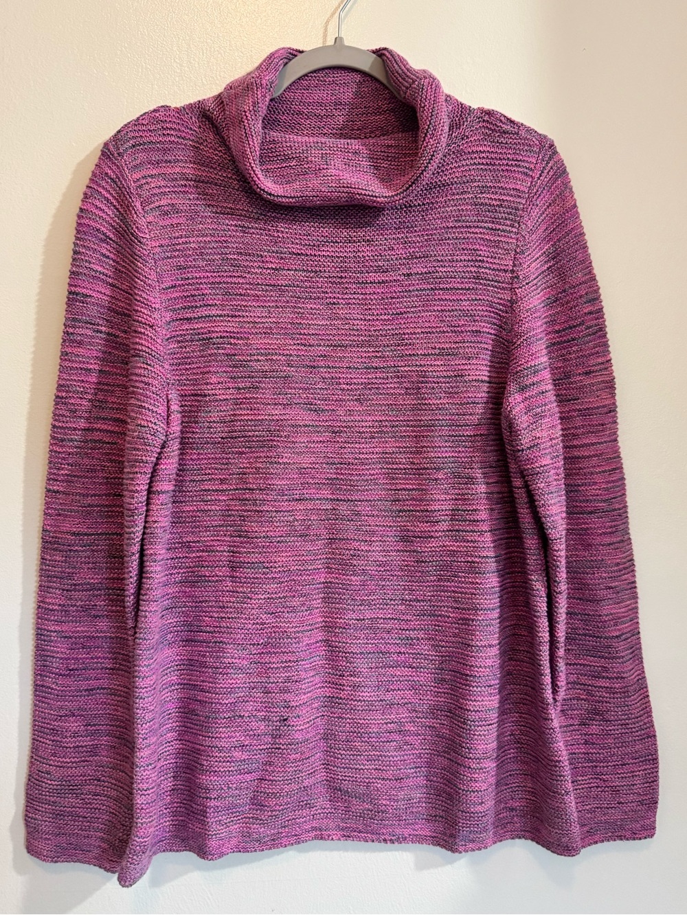 J. JILL Women's Cowl Neck Space Dye Tunic Sweater - Women's Size M - Pink Purple